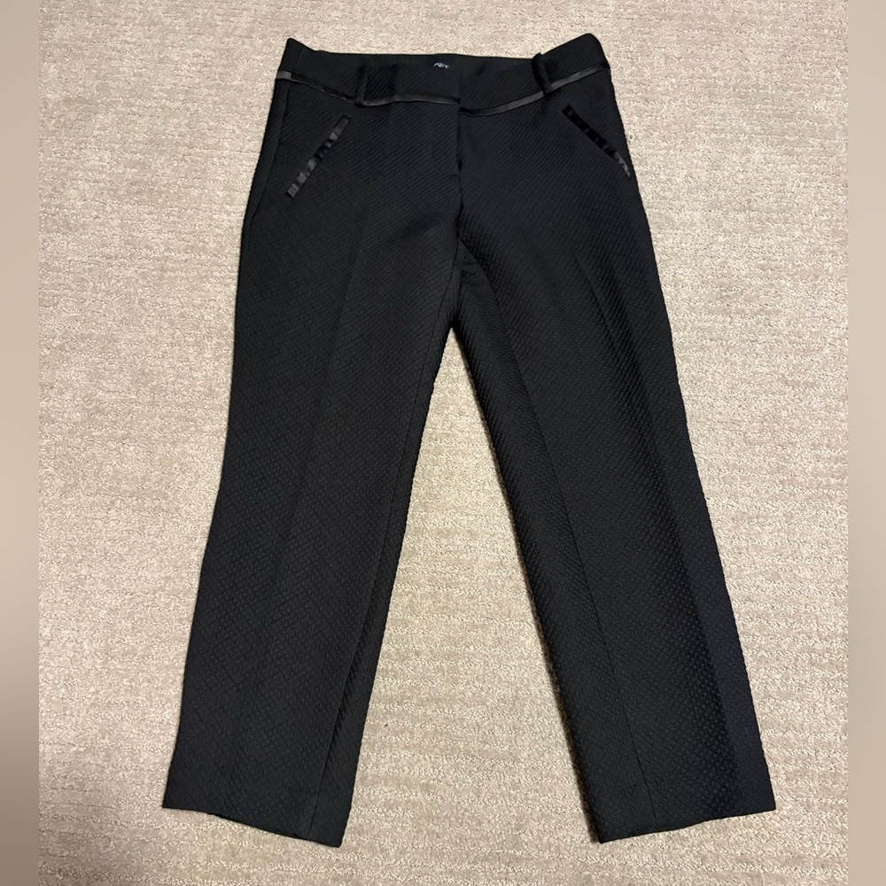 Black Textured Pants